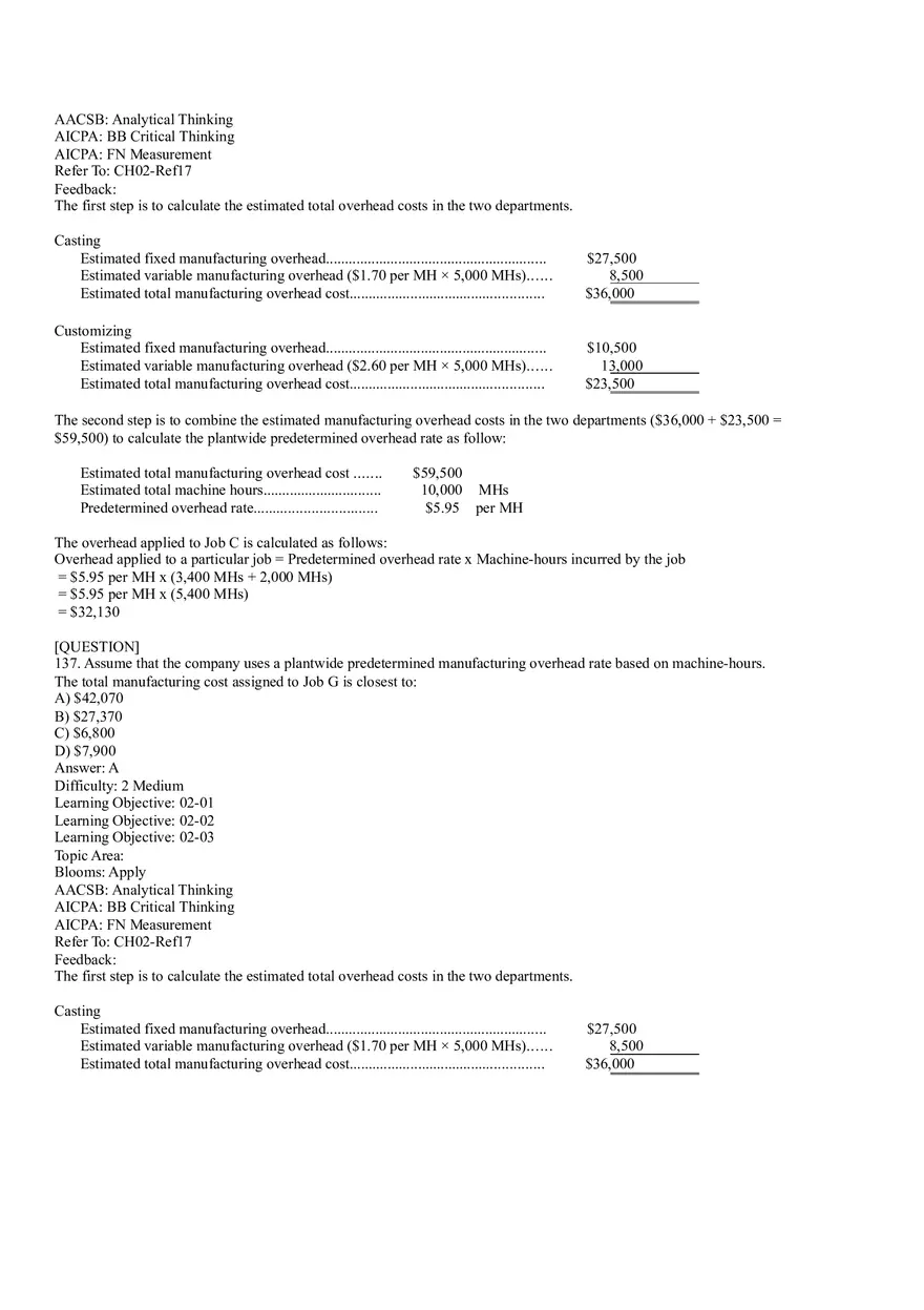 Ch2, Job-Order Costing Calculating Unit Product Costs Part 8 - Page 5