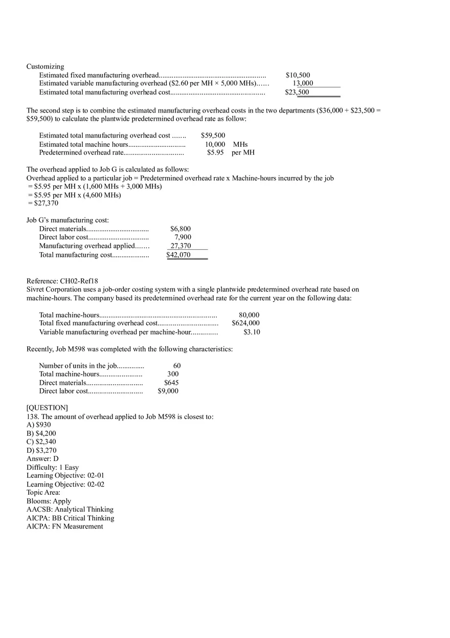 Ch2, Job-Order Costing Calculating Unit Product Costs Part 8 - Page 6