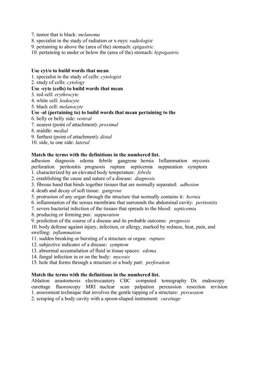 The Word Element That Means Short Is - Page 2