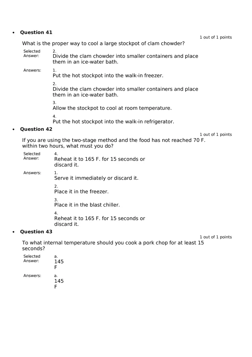 Servsafe Practice Exam Part 2 - Page 7