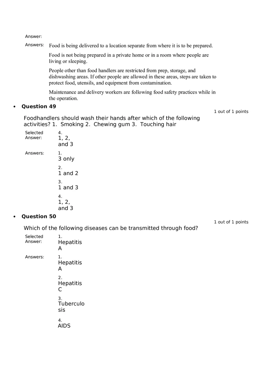 Servsafe Practice Exam Part 2 - Page 10