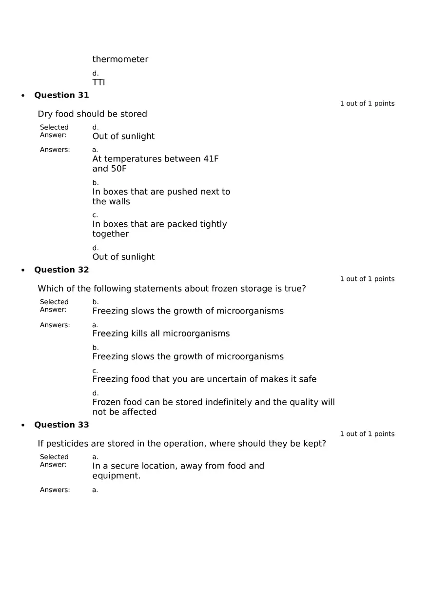 Servsafe Practice Exam Part 2 - Page 3