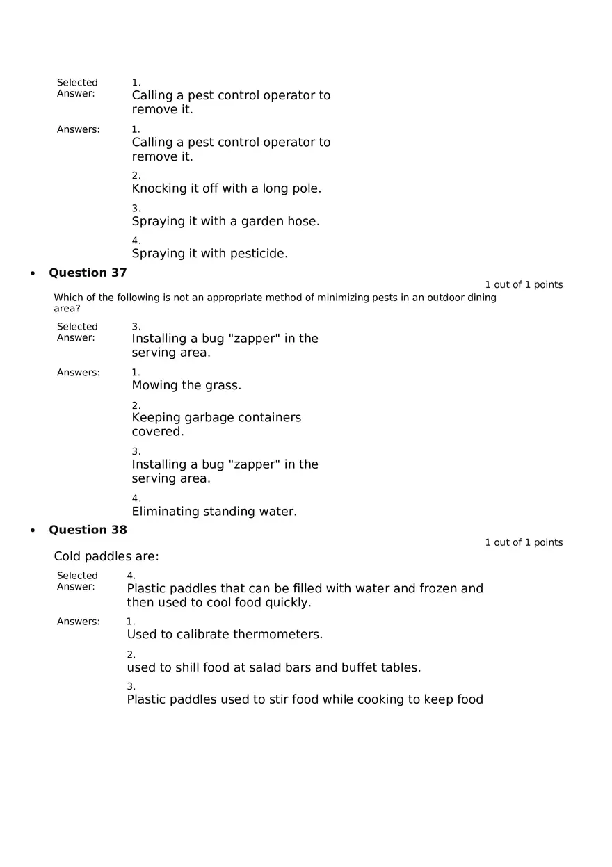 Servsafe Practice Exam Part 2 - Page 5
