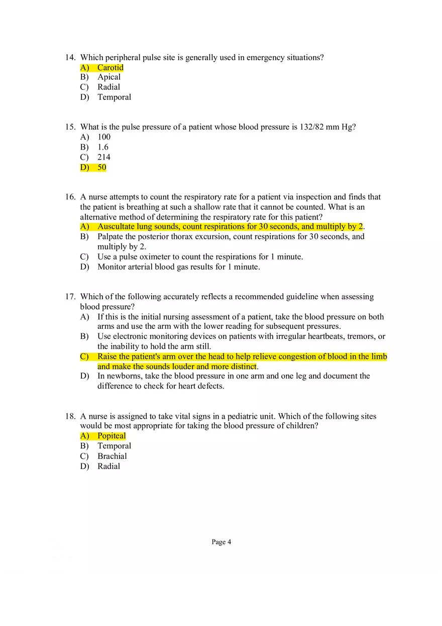 Vital Signs Questions - Page 4