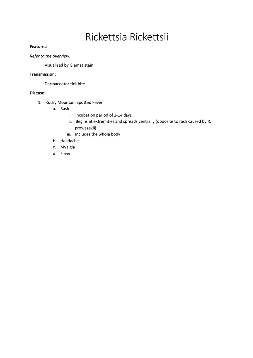 Rickettsia Rickettsii - Page 1