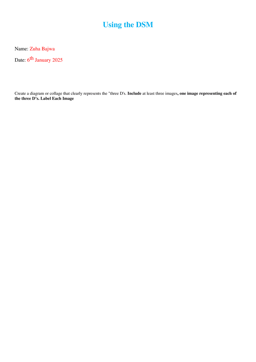Psychology: Using the DSM - Page 1