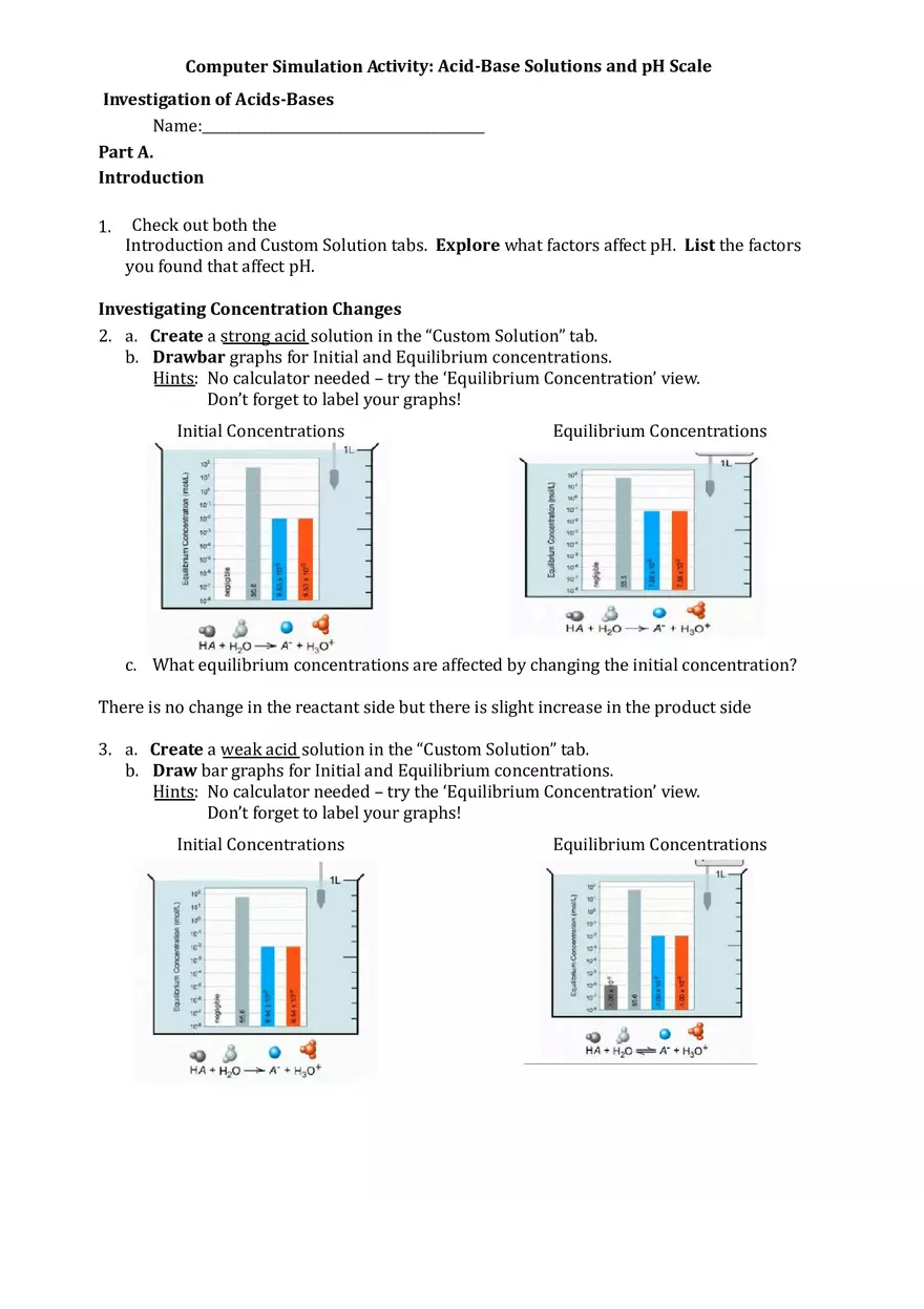 Acid-Base Solutions and pH ScaleInvestigation of Acids-Bases - Page 1