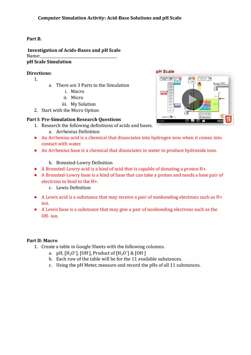Acid-Base Solutions and pH ScaleInvestigation of Acids-Bases - Page 3
