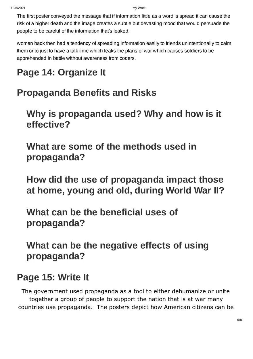 Why Did Governments Use Propaganda in World War II - Page 6