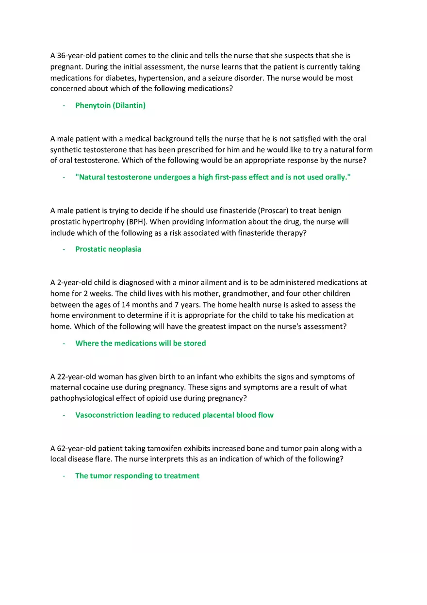 Advanced Pharmacology Final Exam - Page 7