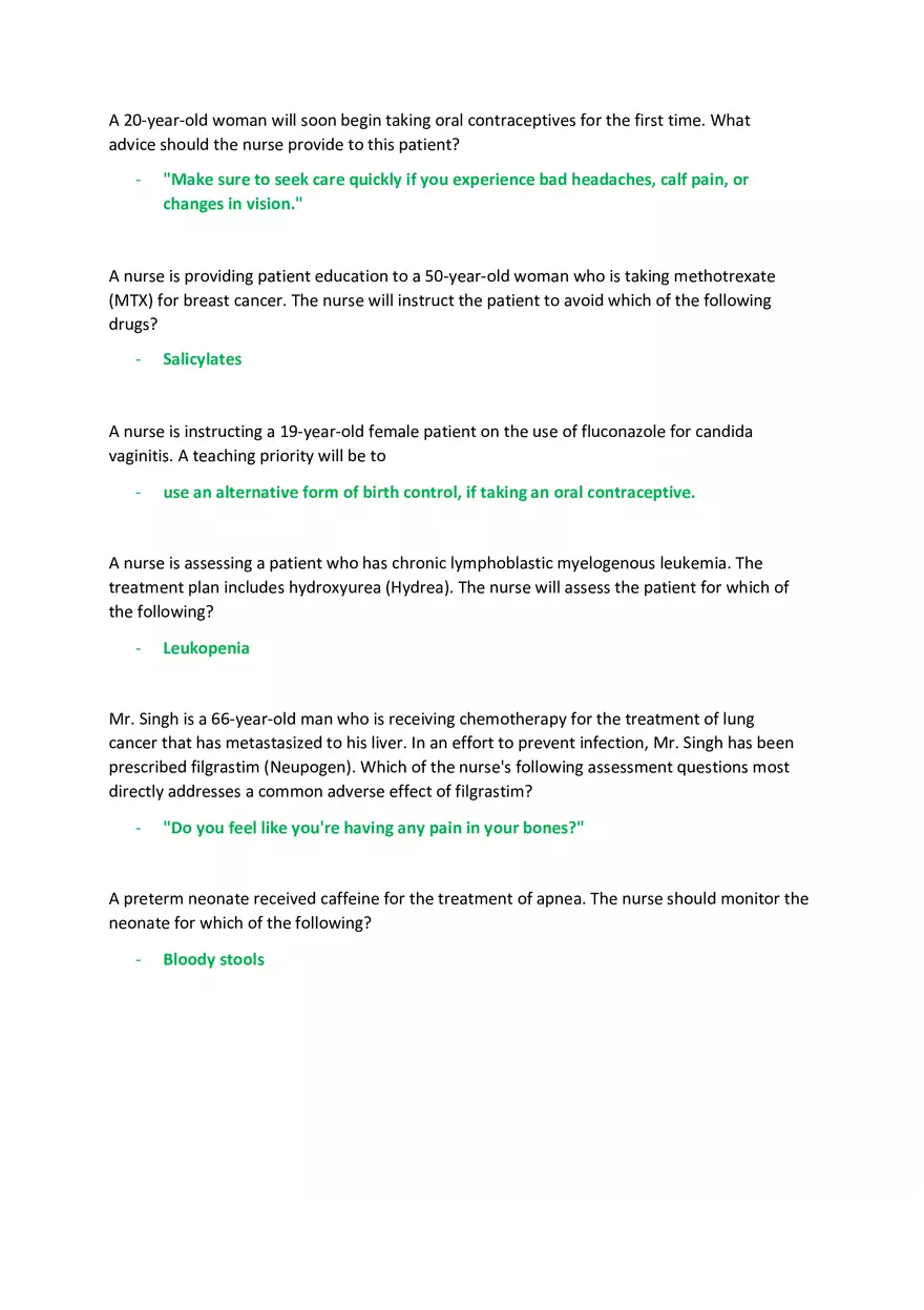 Advanced Pharmacology Final Exam - Page 10