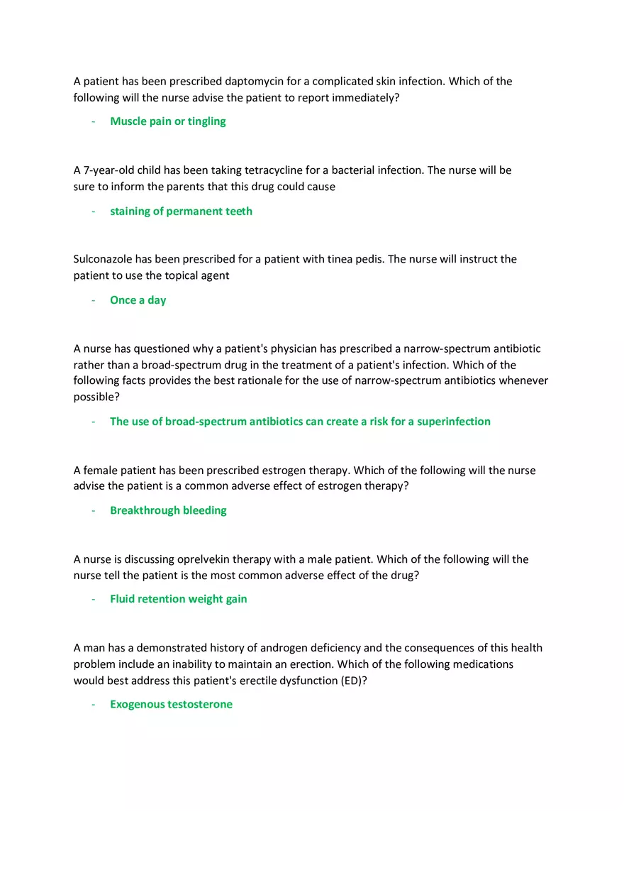 Advanced Pharmacology Final Exam - Page 11
