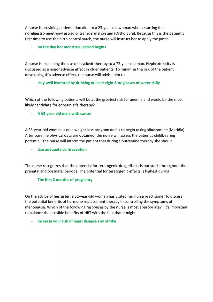 Advanced Pharmacology Final Exam - Page 13