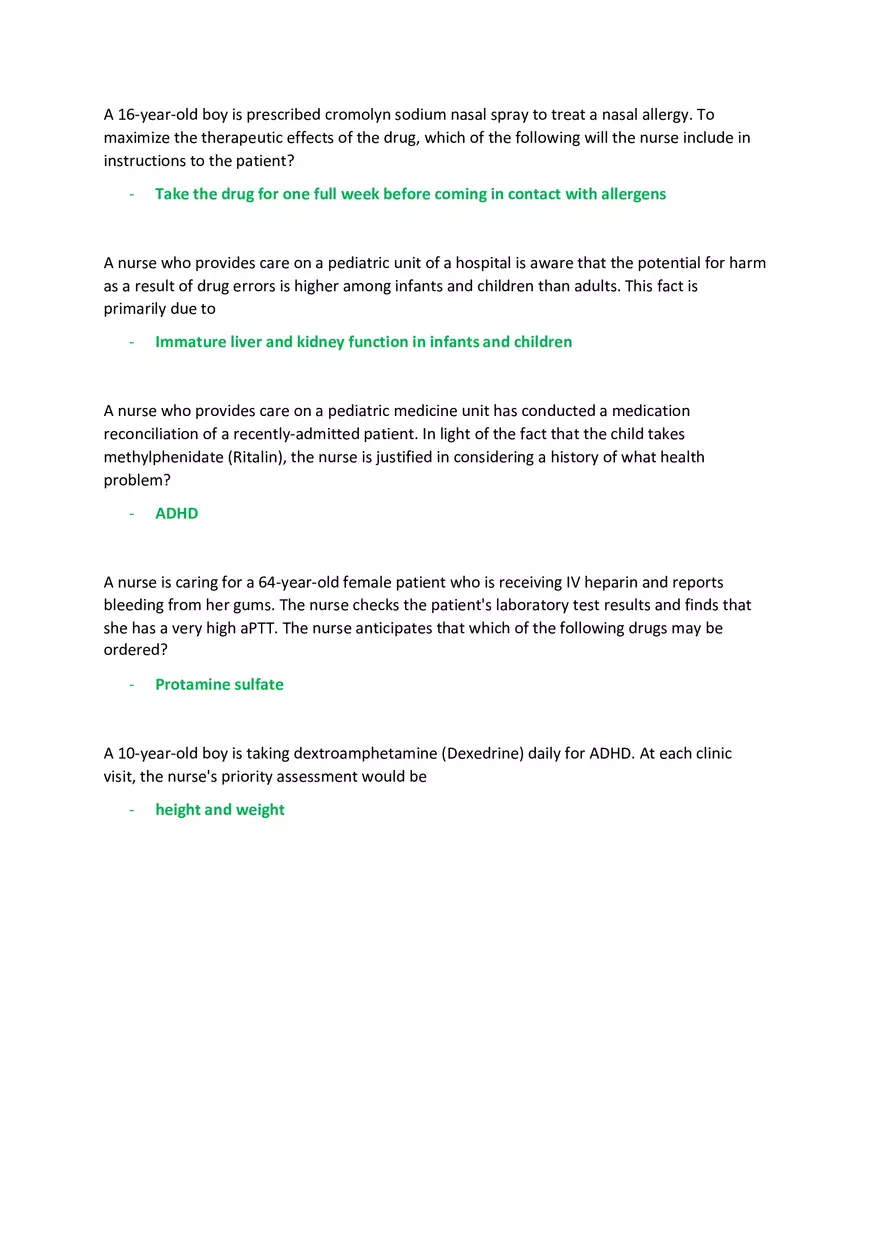 Advanced Pharmacology Final Exam - Page 14