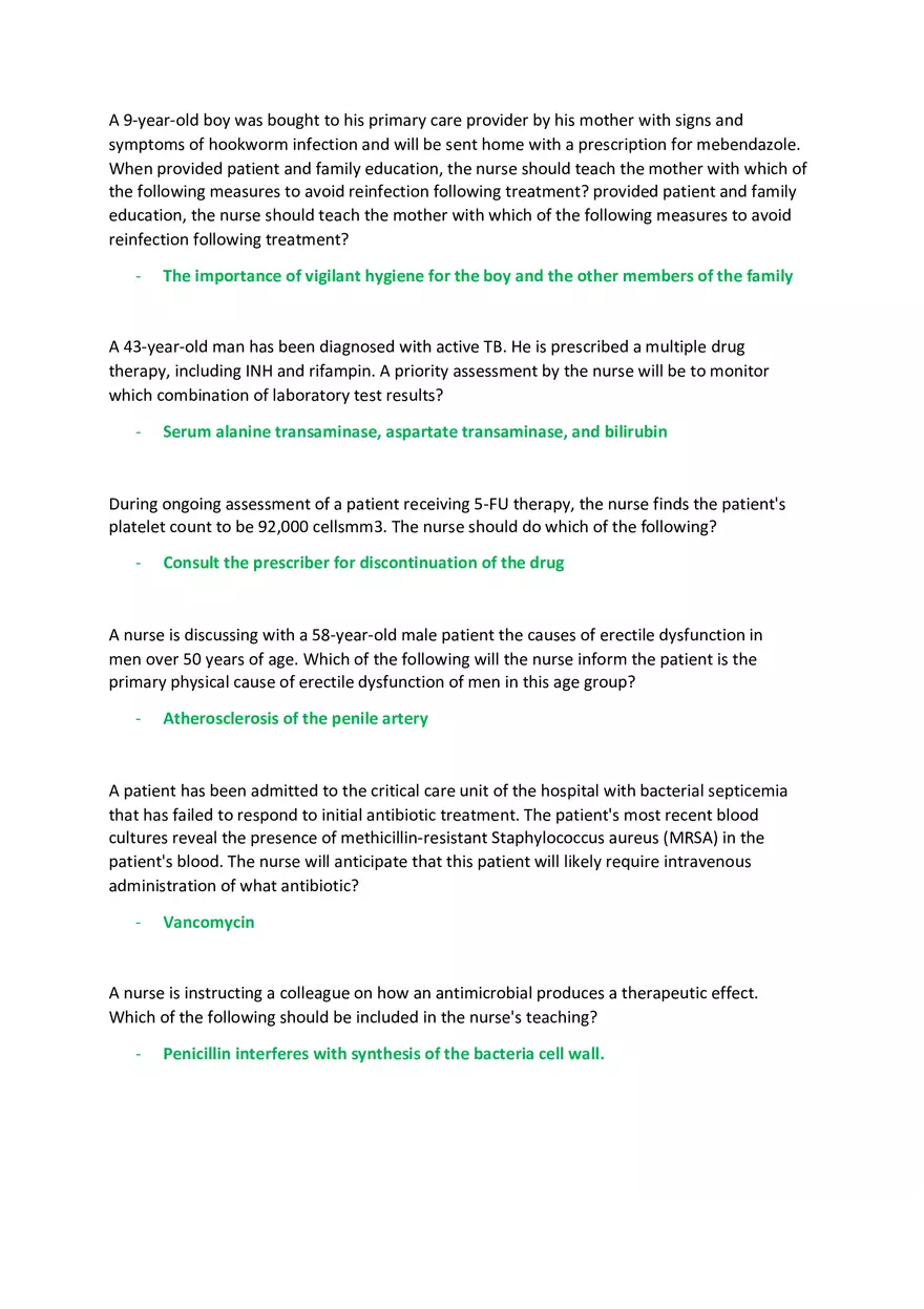 Advanced Pharmacology Final Exam - Page 15