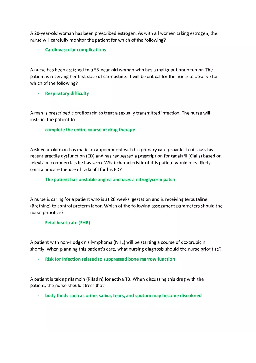 Advanced Pharmacology Final Exam - Page 16