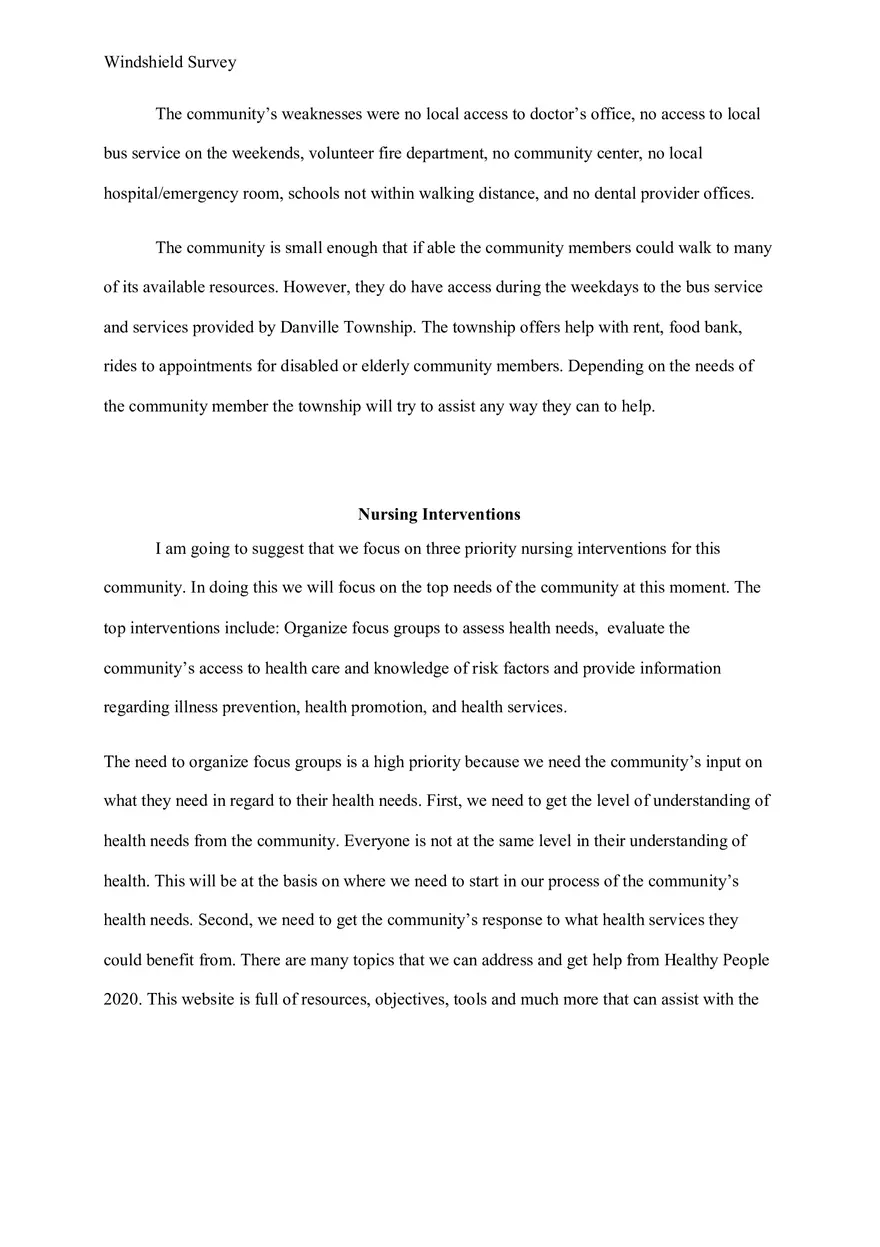 Windshield Survey Example - Page 2