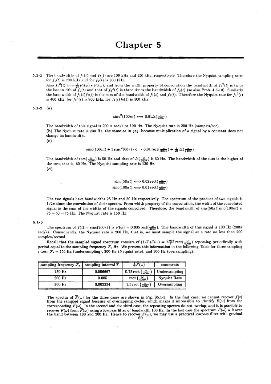 Signal Processing and Linear Systems Solution Ch.5 - Page 1