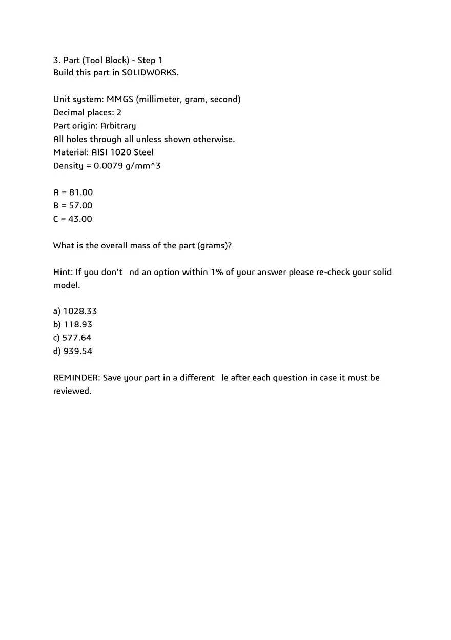 Solidworks Certification Exam - Page 8