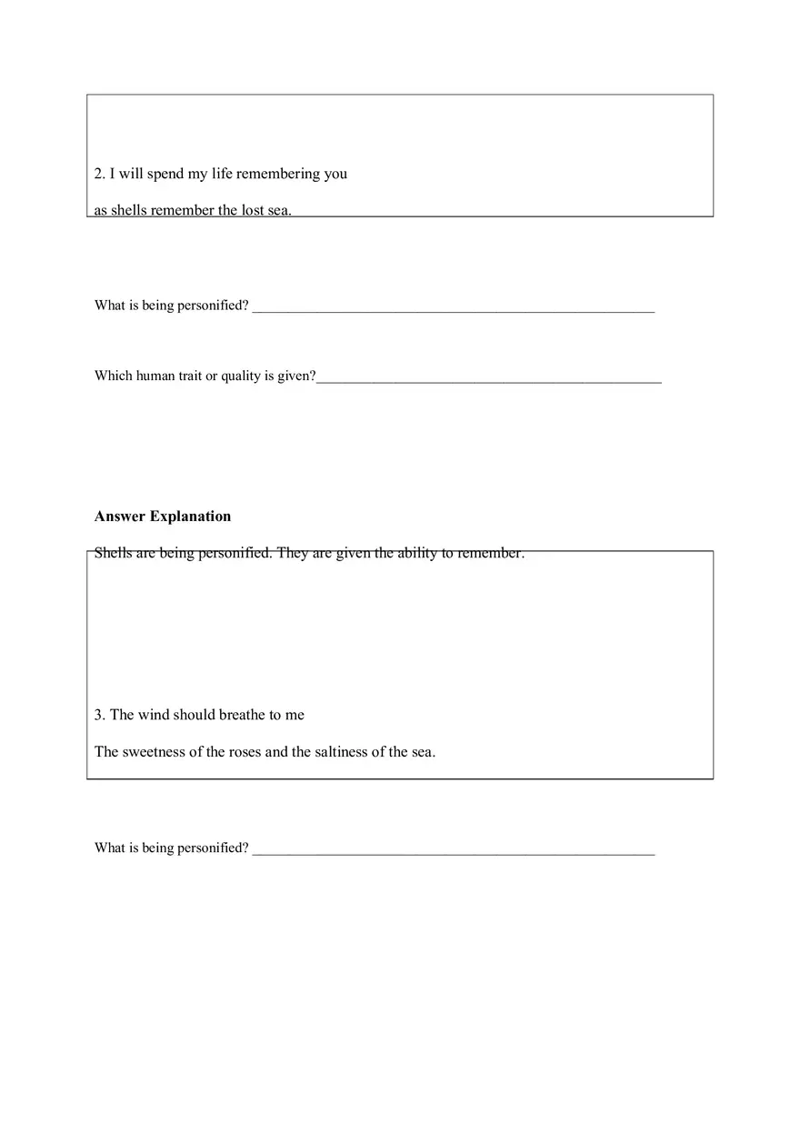 Personification Worksheet 4 - Page 2