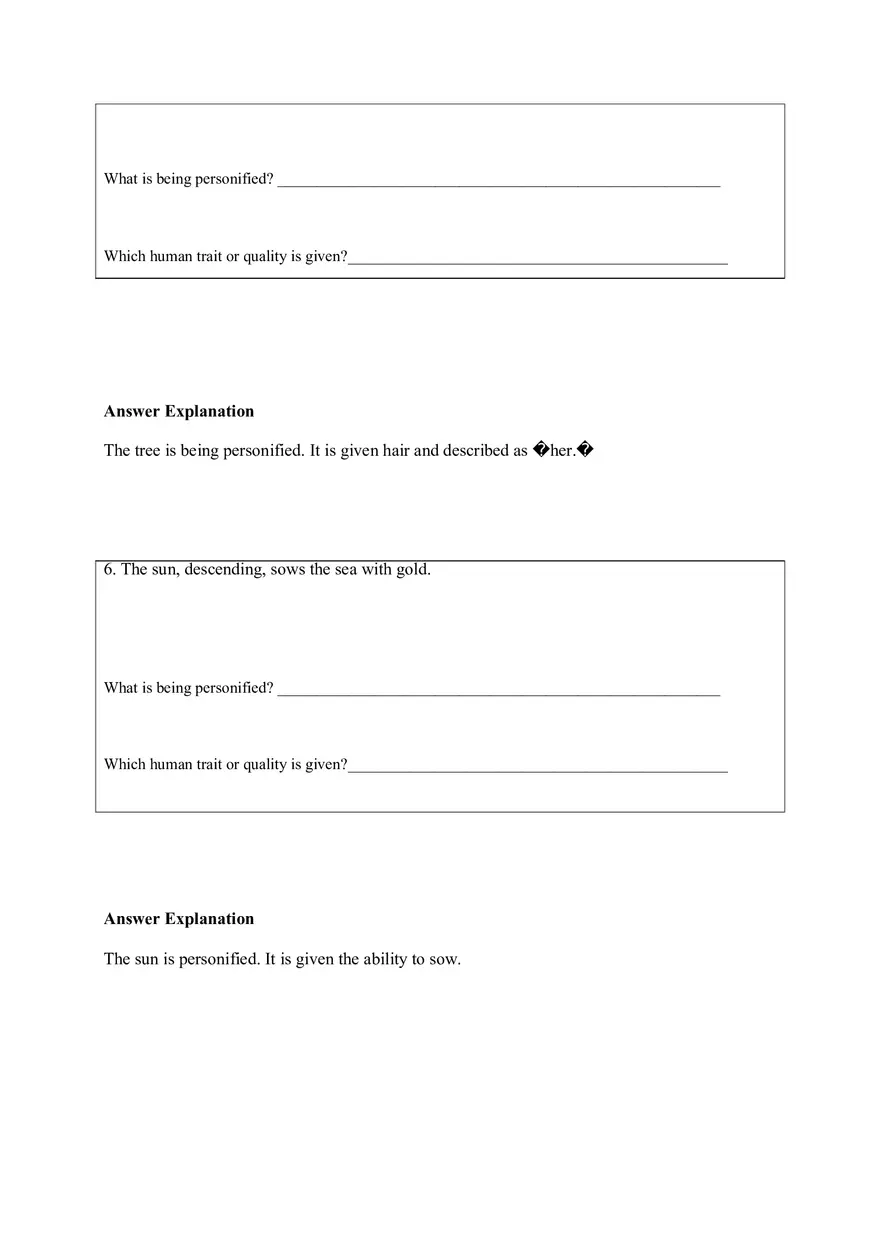 Personification Worksheet 4 - Page 4