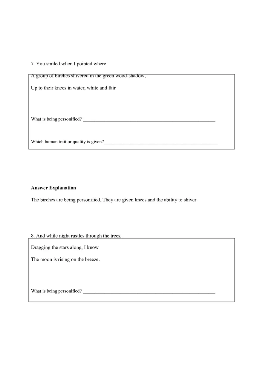 Personification Worksheet 4 - Page 5