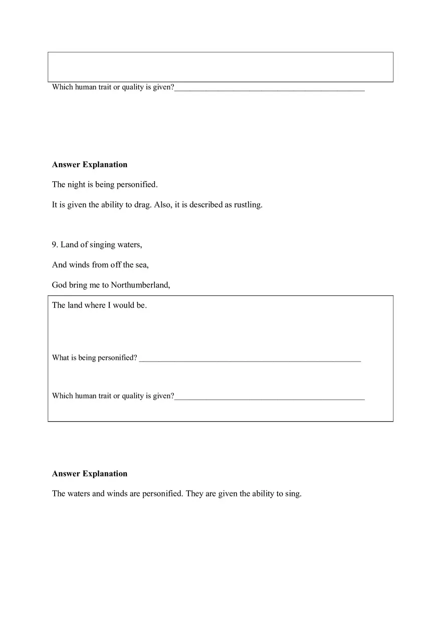Personification Worksheet 4 - Page 6