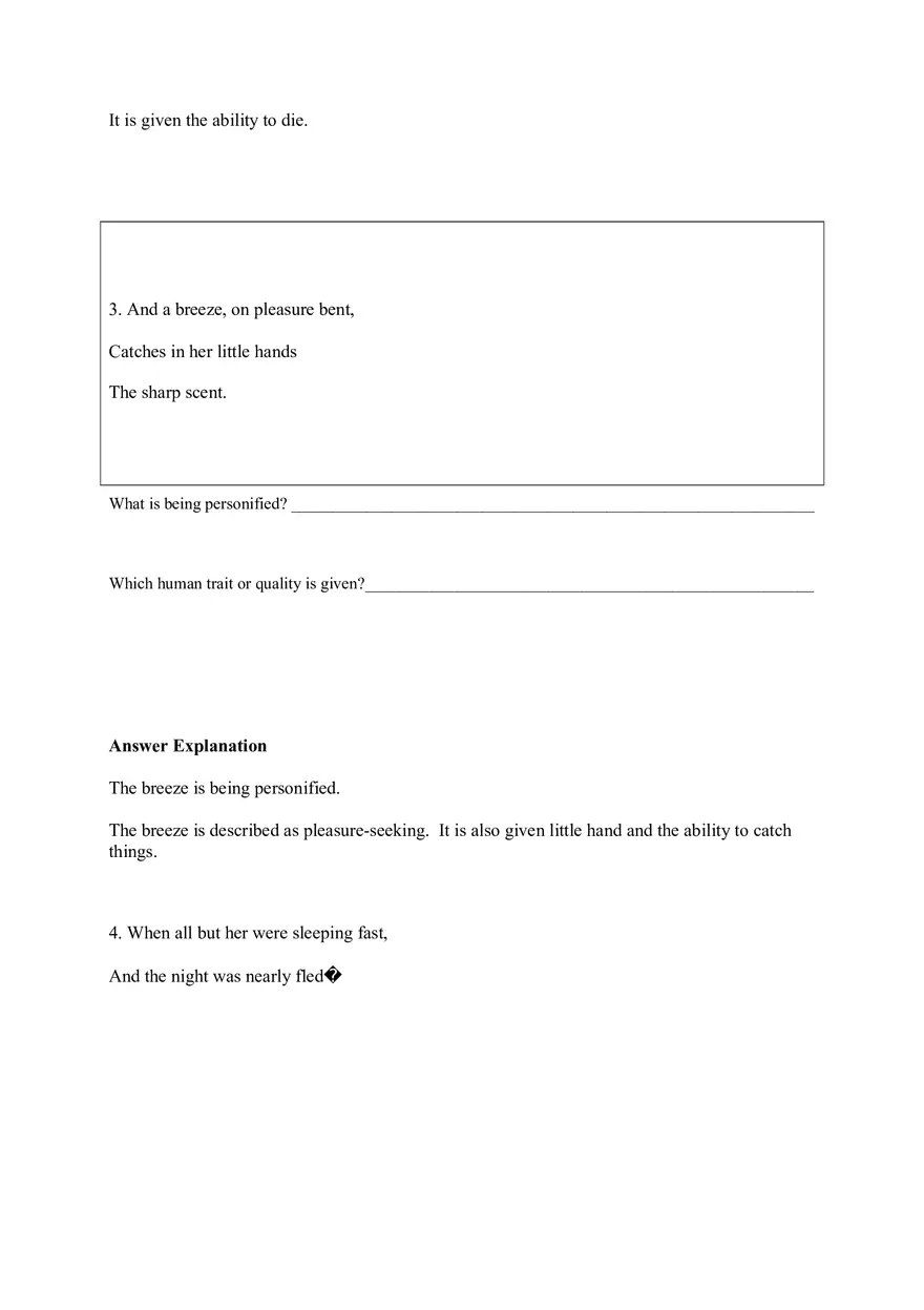 Personification Worksheet 8 - Page 3