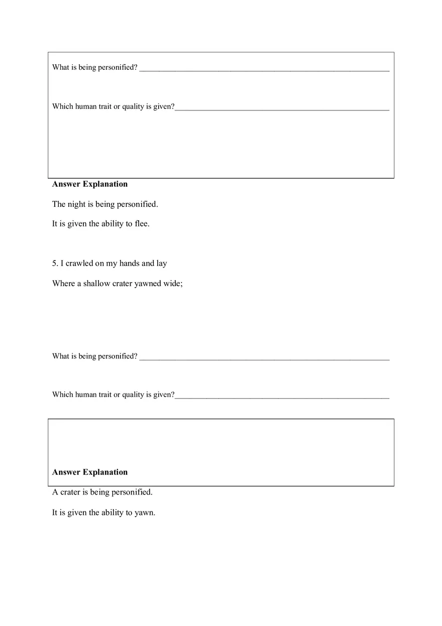 Personification Worksheet 8 - Page 4