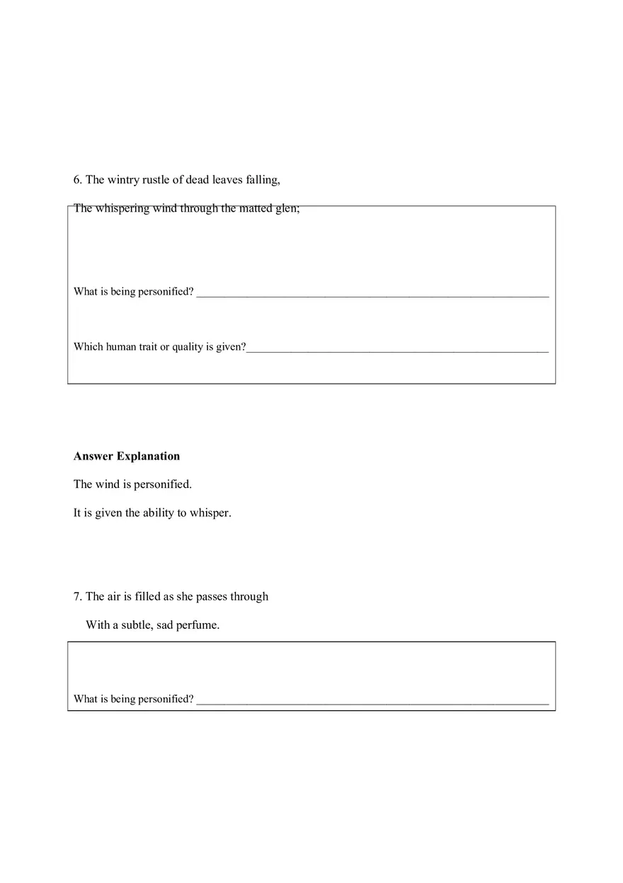 Personification Worksheet 8 - Page 5