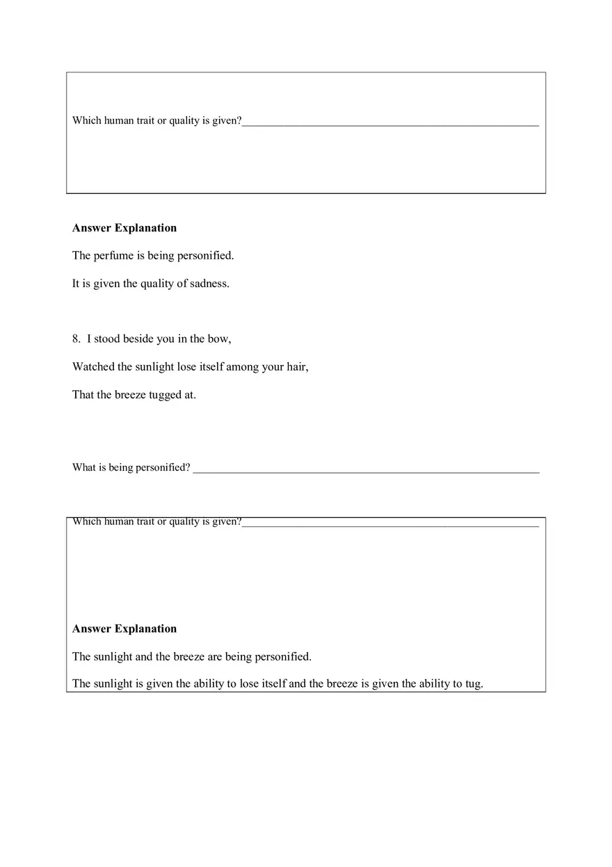 Personification Worksheet 8 - Page 6