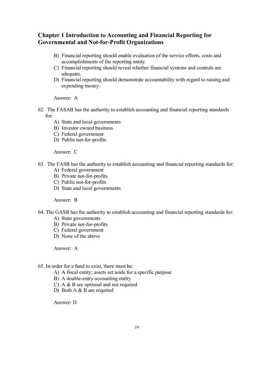 Introduction to Accounting and Financial Reporting for Governmental and Not-for-Profit Organizations Multiple Choice Questions - Page 8