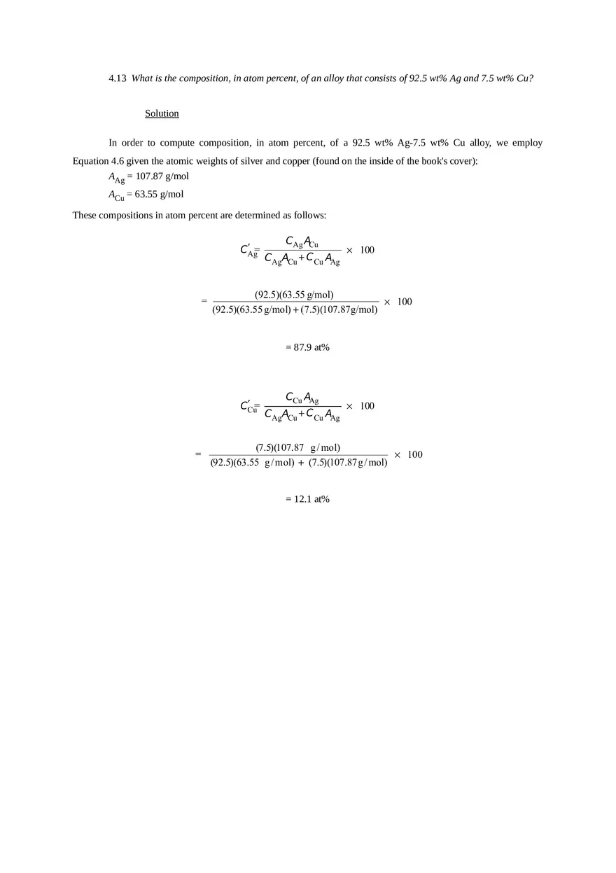 Imperfections in Solids Problem Solutions Part 3 - Page 1
