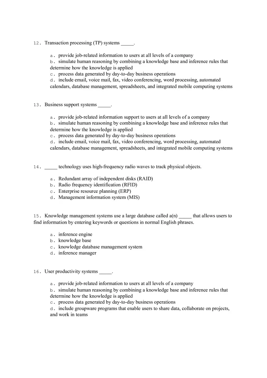 Systems Analysis and Design Answers - Page 12