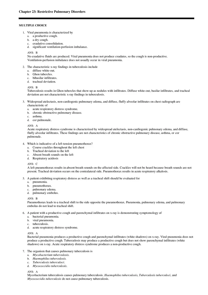 Chapter 23 Restrictive Pulmonary Disorders - Page 1