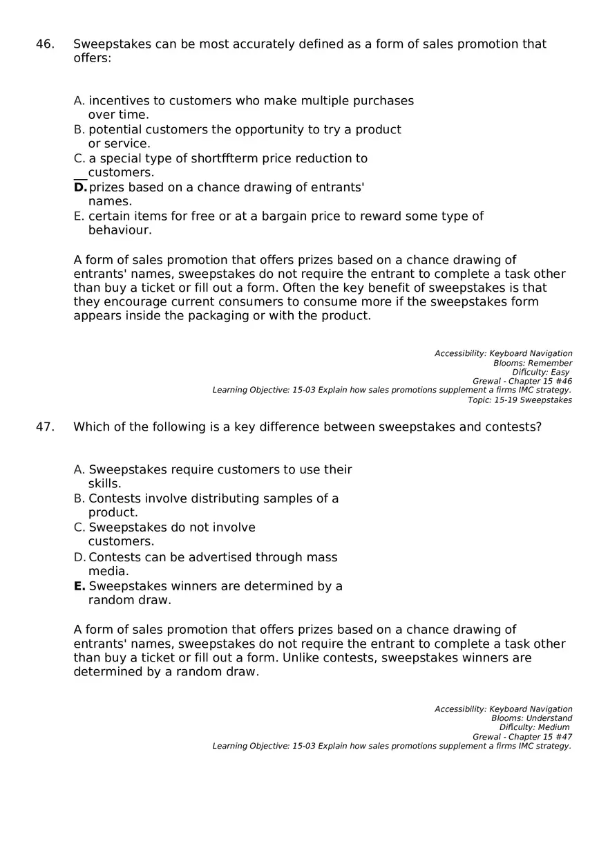 Marketing Chapter 15 Key Part 4 - Page 1