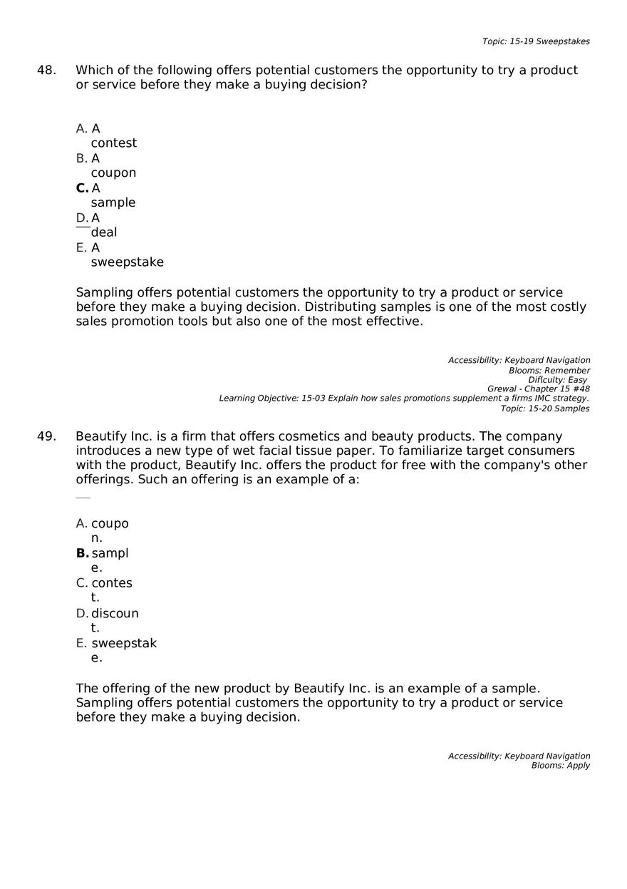 Marketing Chapter 15 Key Part 4 - Page 2
