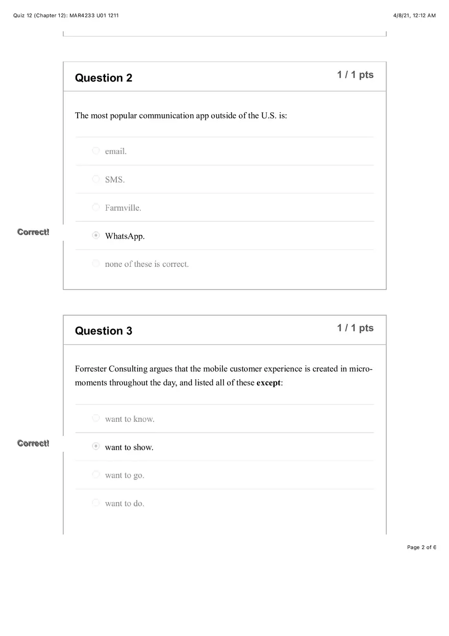 Marketing Quiz 12 - Page 2
