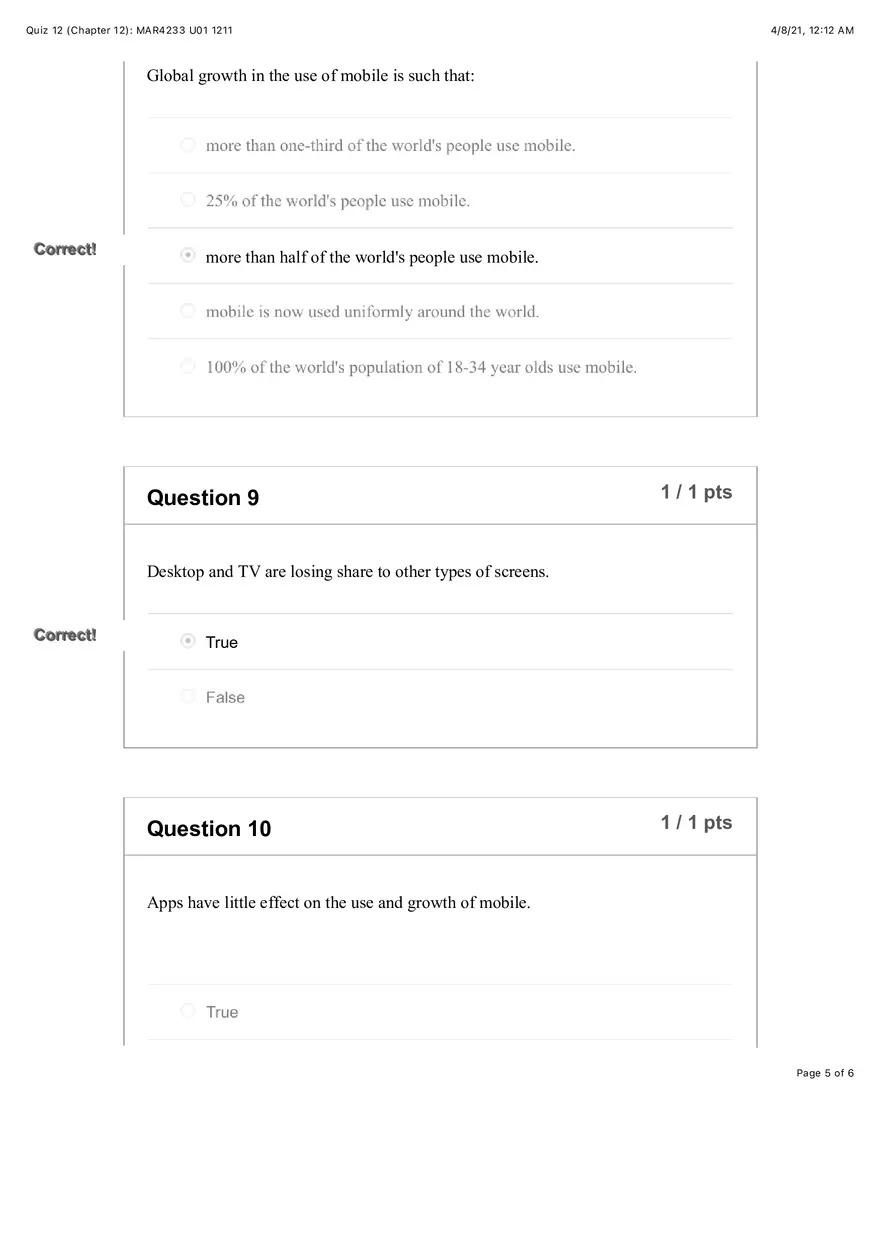 Marketing Quiz 12 - Page 5