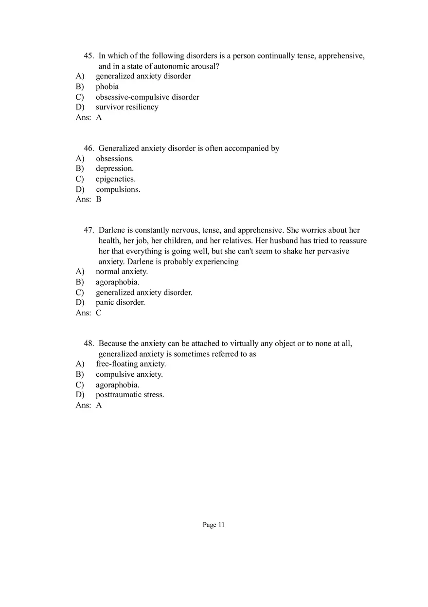 Psychological Disorders Answer Part 2 - Page 2