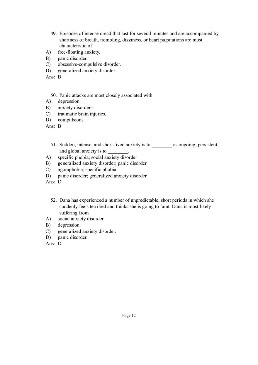 Psychological Disorders Answer Part 2 - Page 3