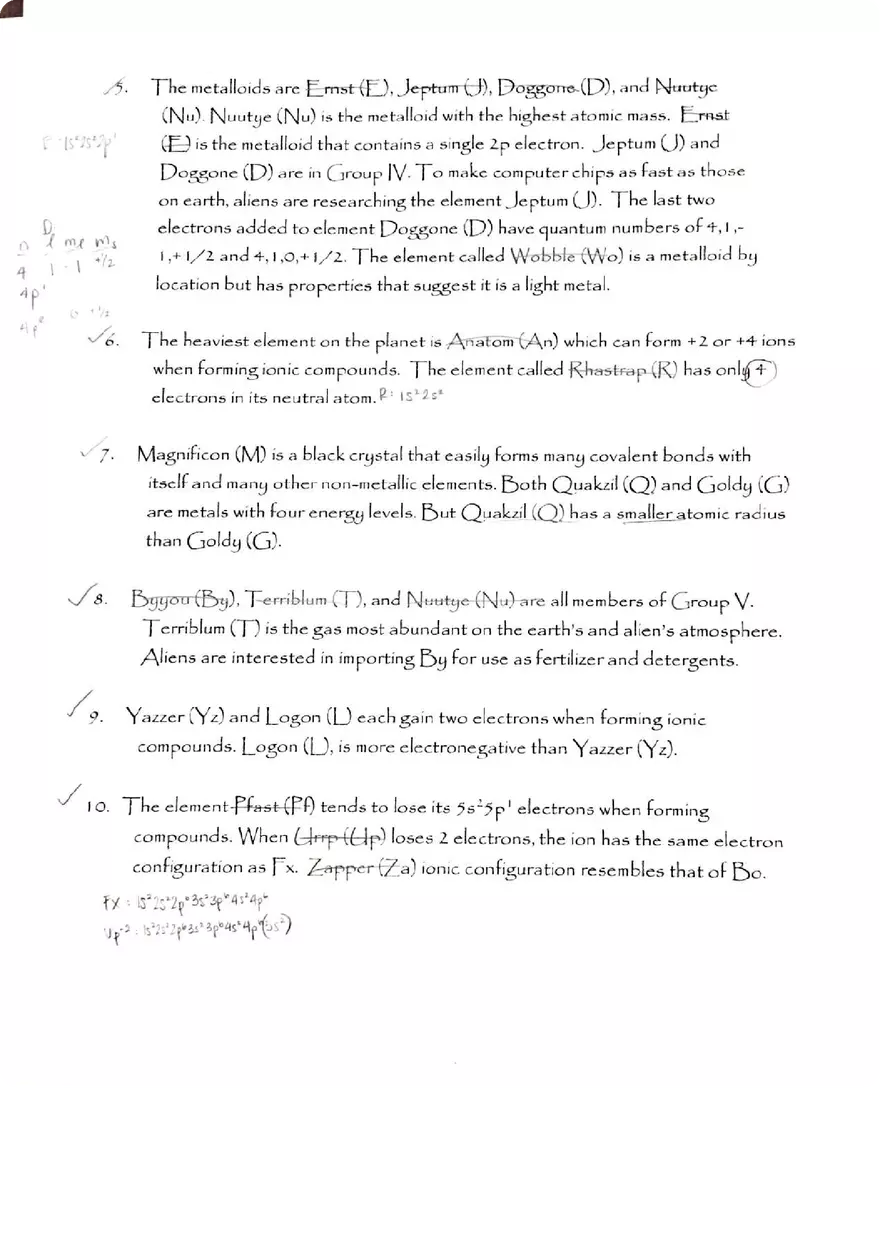 Alien Periodic Table Answer Key - Page 3