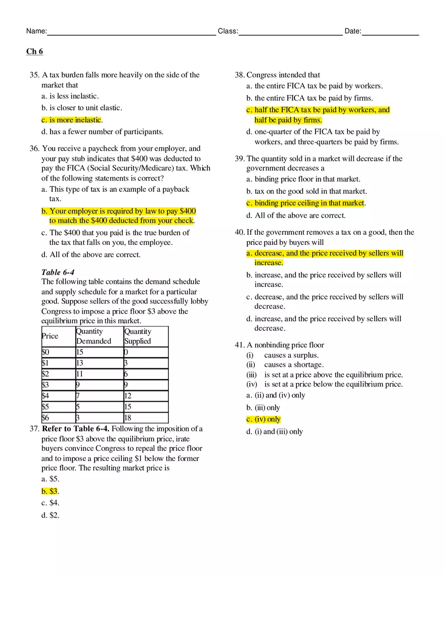 Microeconomics Chapter 6 Answers - Page 7