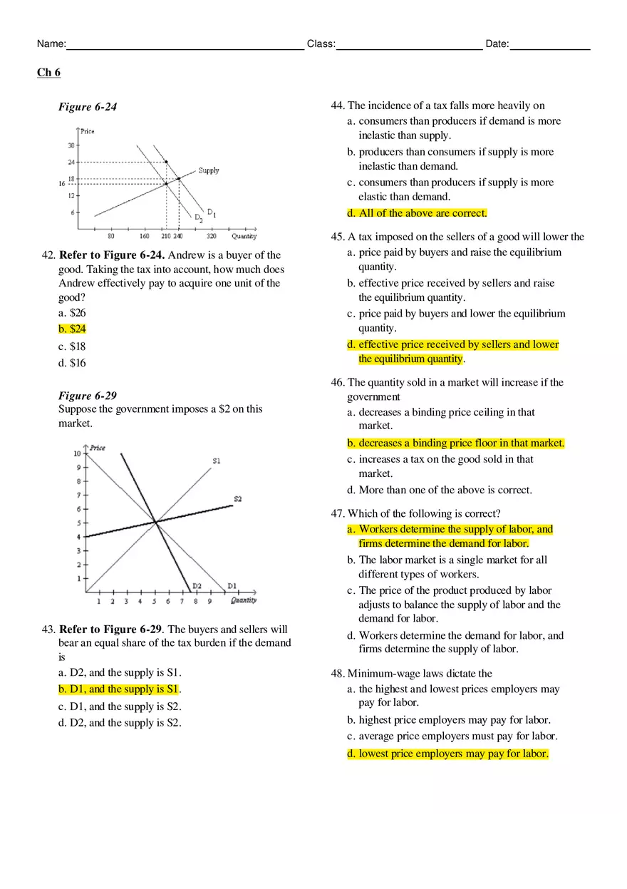 Microeconomics Chapter 6 Answers - Page 8