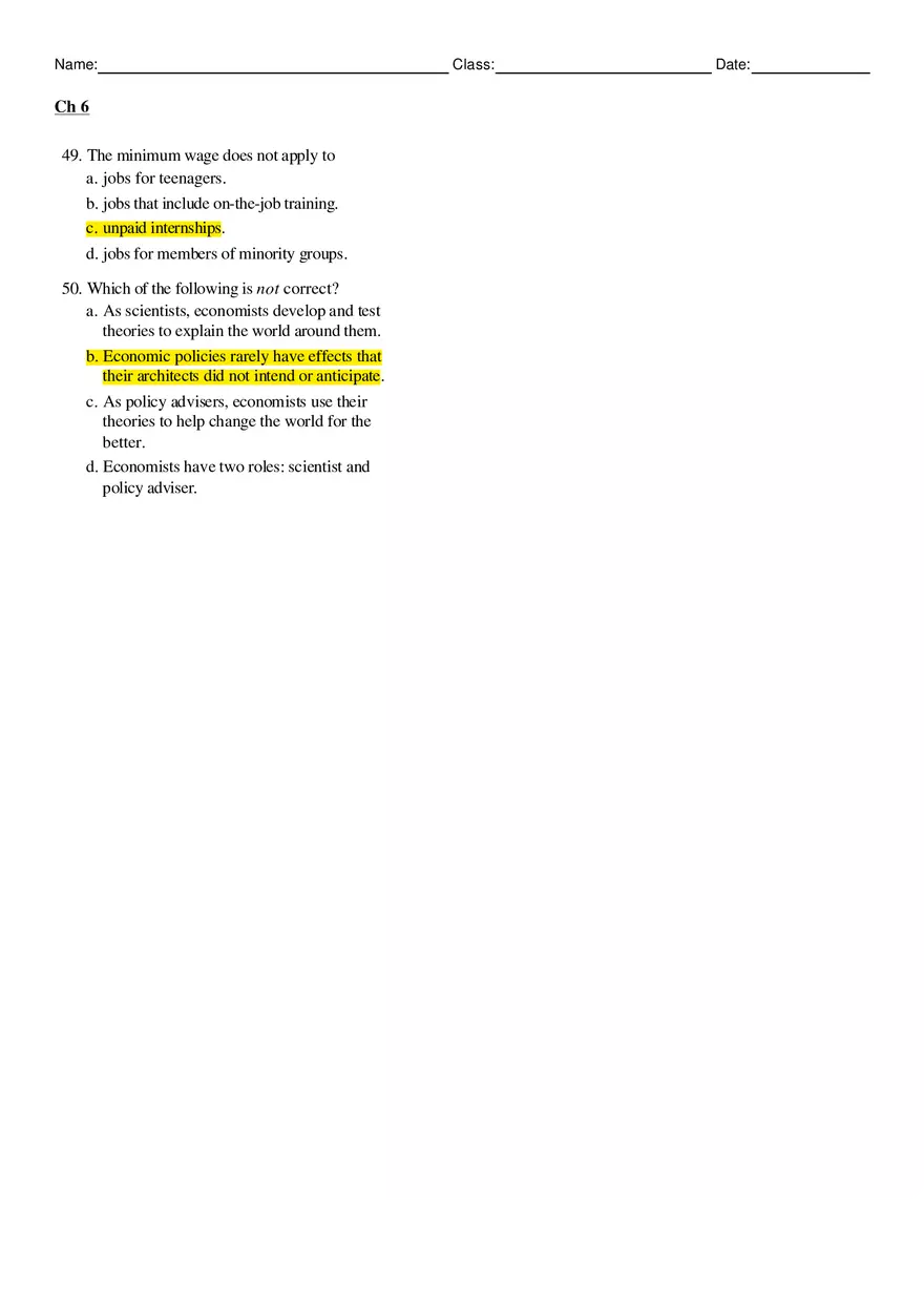 Microeconomics Chapter 6 Answers - Page 9