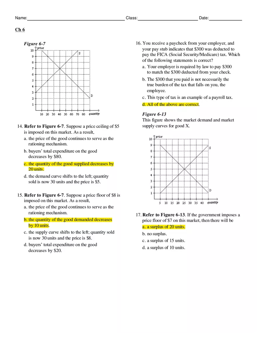 Microeconomics Chapter 6 Answers - Page 3