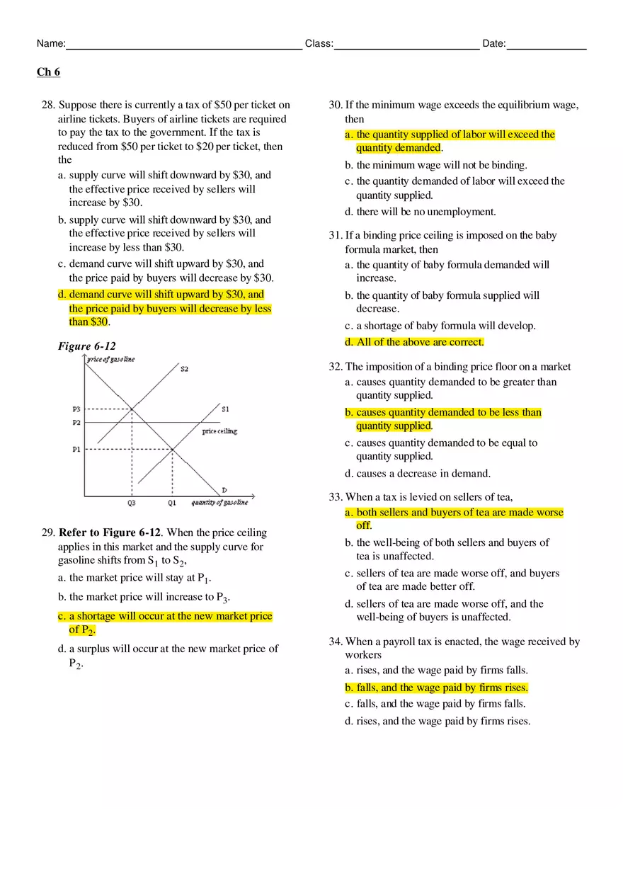 Microeconomics Chapter 6 Answers - Page 6