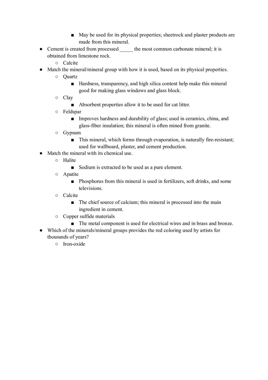 Geology Quiz Answers Chapter 4 - Page 7