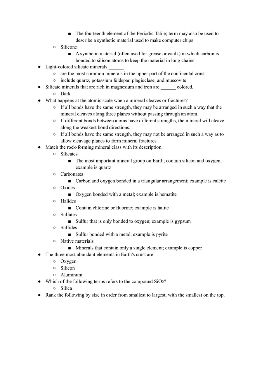 Geology Quiz Answers Chapter 4 - Page 3