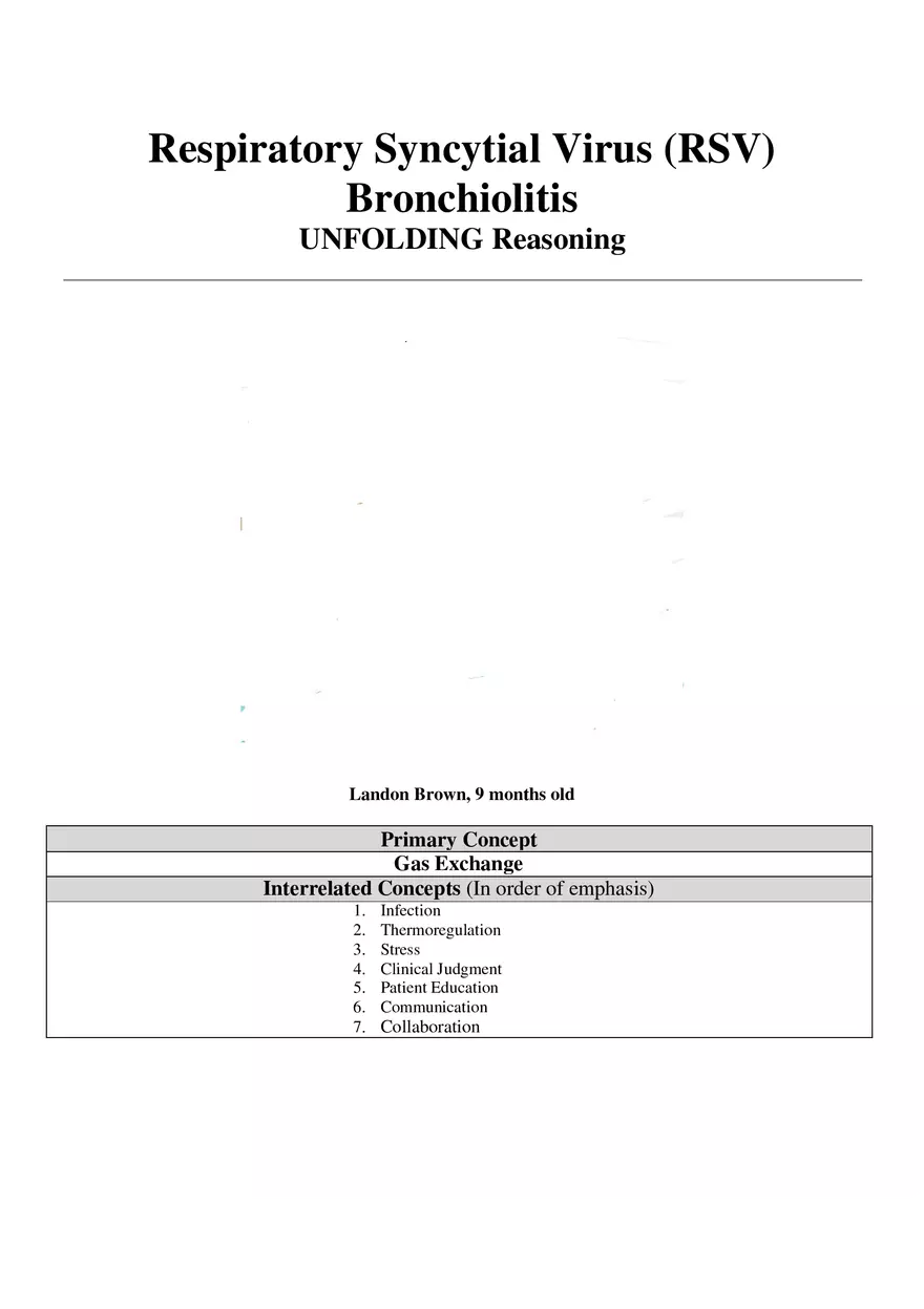 Respiratory Syncytial Virus (RSV) Bronchiolitis - Page 1